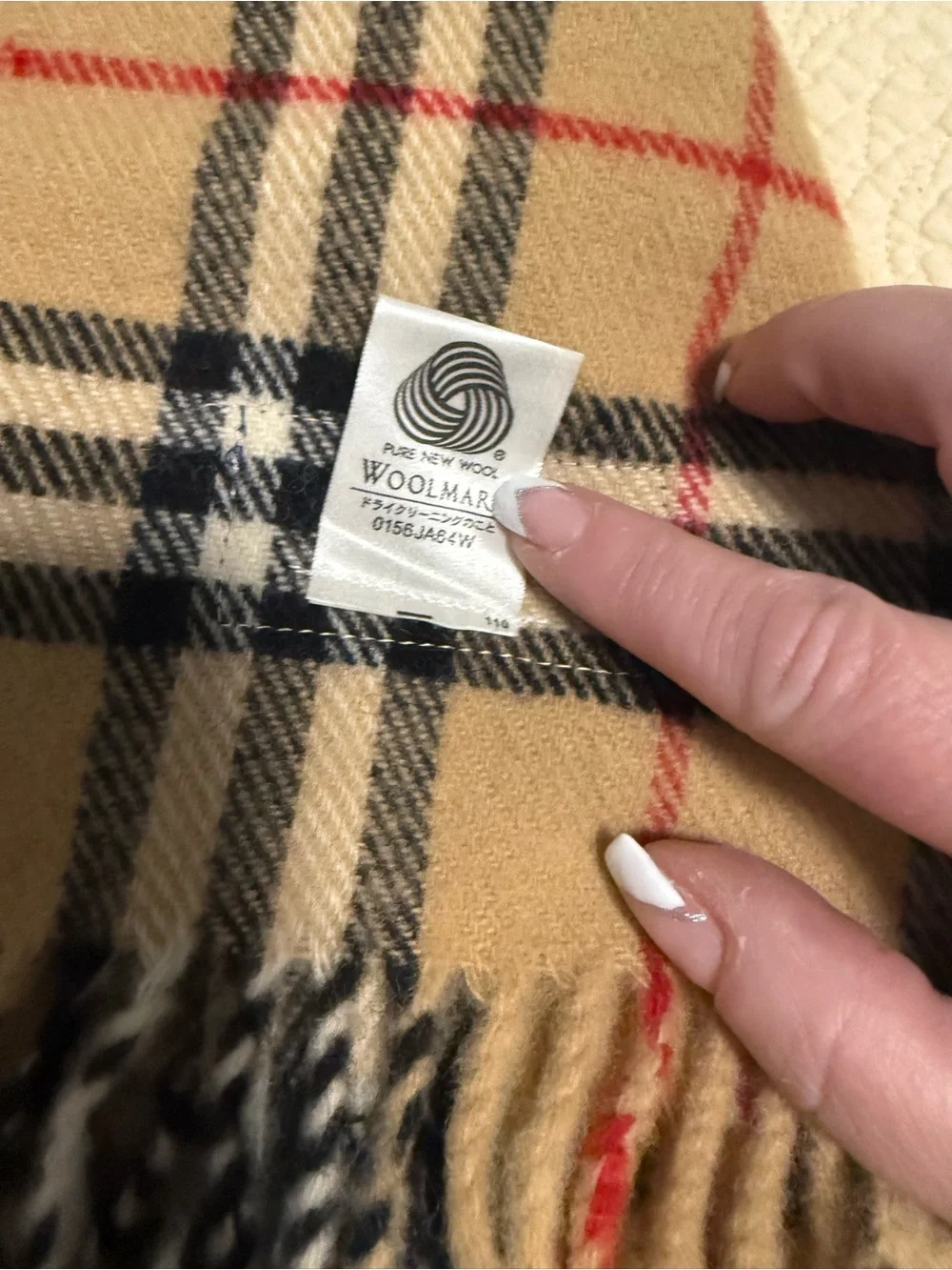 Burberry’s Vintage and NWB! Tan Classic Check Unisex Scarf with Logo!